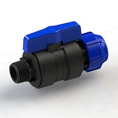 Кран шаровый обжим-наруж 25-1/2 ПЭ PN16