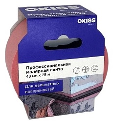 Лента малярная (48мм*25м) для деликат. работ OXISS розовая