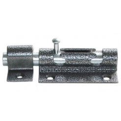 Засов накладной Основной с круглым ригелем (серый.)