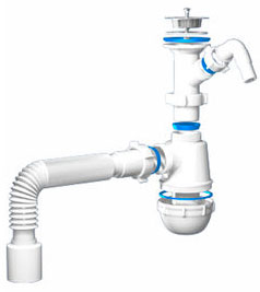 Сифон Ани Грот 1 1/2"х40 с носиком с г/тр. 40х50 А2010