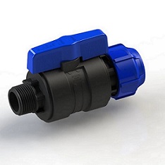 Кран шаровый обжим-наруж 25-3/4 ПЭ PN16