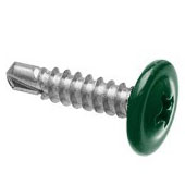 Саморез 4,2х19мм с пресс-шайбой, наконечник сверло (100 шт) зеленый RAL6005