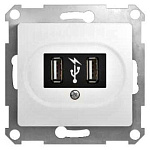 Механизм розетки USB 1-м СП Glossa 10АХ бел. SchE GSL000132