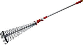 Грабли веерные раздвижные проволочные 15 зубьев с алюм. ручкой с фиксатором №2 (500мм) 