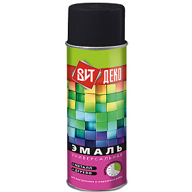 Эмаль аэрозольная универсальная "ВИТ ДЕКО" У Черная глянцевая, 520 мл.