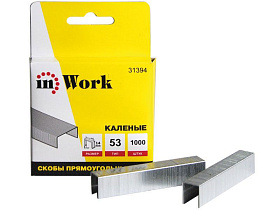 Скобы мебельные 6 мм. прямоуг. каленые 1000 шт. Тип 53 