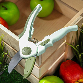 Секатор 200мм Worth контактный, нерж. сталь с антиприг. покрыт., рукоятка пластик