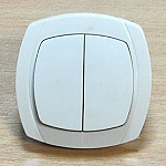 Выключатель 2 кл. СП "OVAL" 10А белый, керам. !