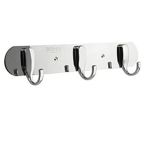 Крючок для полотенца на планке, 3 шт, нерж. хромированная 