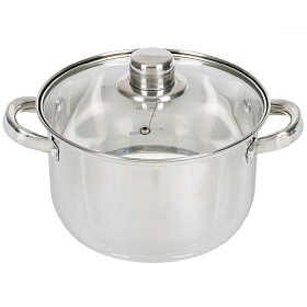 Кастрюля нерж. 3,7л. со стекл. крышкой Daniks SD-А17-20 металлик