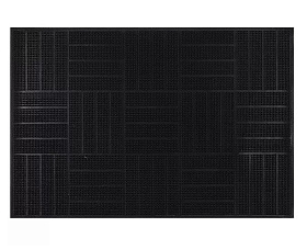 Коврик придверный, 40х60 см, прямоугольный, ПВХ, латексная пропитка, черный, Паркет, 92256