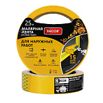 Лента малярная (38мм*25м) оранжевая для наруж. работ DECOR