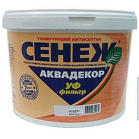 Средство защитное д/древесины "Сенеж Аквадекор", Х2 слива 2,5 кг.