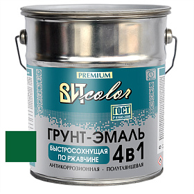Грунт-эмаль  по ржавчине зеленая быстросохнущая ВИТ color  4 кг.