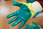 Перчатки с двойным латексным покрытием ЛЮКС (желт.-зел.)