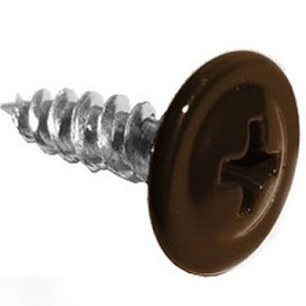 Саморез 4,2х16мм с пресс-шайбой, наконечник острый (100 шт) корич. RAL8017