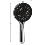 Лейка душевая GFmark массажная, круглая, хромированная с черной вставкой, 3 режима