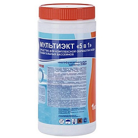 Средство Маркопул Кемиклс, МультиЭкт 5 в 1, М65, таблетки, для комплексной обработки воды,1кг, 1 таб
