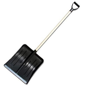 Лопата снеговая 415х400мм Метелица, оцинк. планка, алюм. ченок, V-ручка