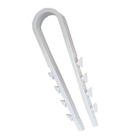 Хомут-дюбель 19-25мм.(100шт) белый для круглого кабеля