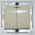 Механизм выключателя 2-кл. СП Glossa 10АХ с подсветкой беж. SchE GSL000253