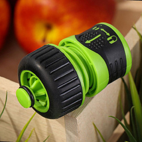 Коннектор для шланга Grandy 3/4" быстросъемный, автостоп, с замком