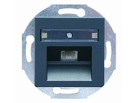 Розетка телеф. с/п  GUSI City (RJ12) графит