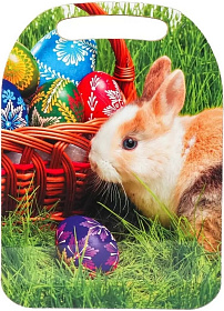 Доска разделочная дерево, 29х21х0.6 см, с ручкой, Кролик, К-45