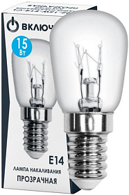 Лампа накаливания для холодильников и швейных мащин PH-15W-E14-CL 220V