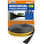 Уплотнитель-самокл. д/окон Е-профиль (резиновый) черный 10м