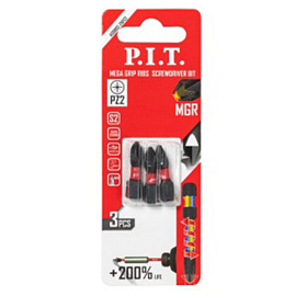 Бита ударная магнитная P.I.T. PZ2x25 мм, MGR, IMPACT, торсионная зона, 3 шт. (ASDR02-25PZ2)									