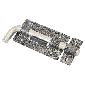 Засов накладной Секрет Киров ЗД-03 круглый Г-образый антик серебро 