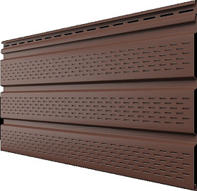Планка софит каштан полностью перфорированная  ТН 3м