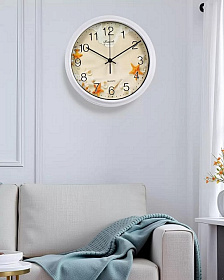 Часы настенные, 26 см, кругл, пластик, стекло, в асс, Y6-6080