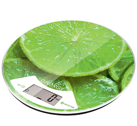 Весы кухонные электронные "ENERGY" EN-403 ( лайм) круглые