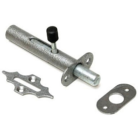 Засов накладной Врезной с круглым ригелем (серебро)