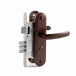 замок Врезной с ручкой на планке ЗВ 9 1-02 ОМЕГА медь, сувальдный, 3 цилиндр.ригеля, 3 ключа