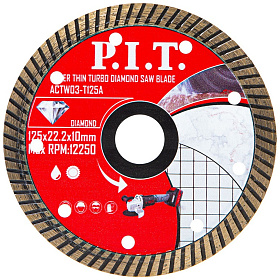 Диск алмазный отрезной Turbo P.I.T. 125x22,2x1,4 мм (ACTW03-T125A)
