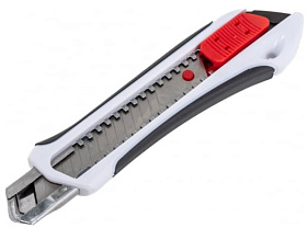 Нож со сменным лезвием 18мм, обрезинен., ABS+TPR, кнопка Easy Slider Монтажник