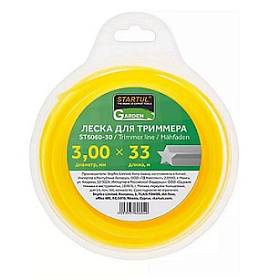 Леска д/триммера звездочка 3,0мм 33м STARTUL GARDEN