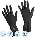 Перчатки защитные КЩС-2 латексные, 1 пара, XL, черный, ADM Professional