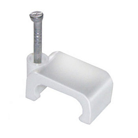 Скоба крепежная плоская пласт. 4мм ИЭК USK21-04-100 (100шт/уп)