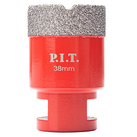 Коронка алмазная по керамограниту P.I.T. AMAS18-0038 (38 мм, M14, сухое/мокрое св., вакуум. пайка)		