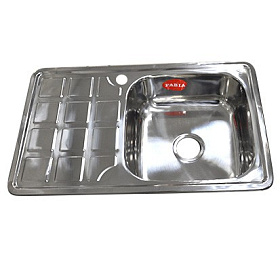 Мойка д/кухни  врезная, 78х48 правая, 0,8 мм, глубина 180 мм + большой сифон (7848R)