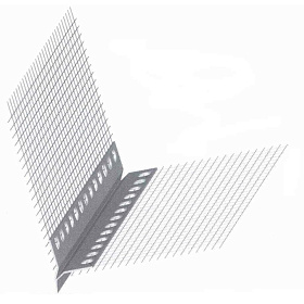 Угол ПВХ перфорированный с сеткой 10х15х2,5м белый