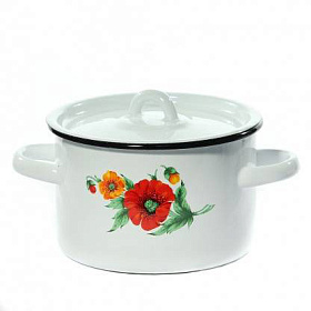 Кастрюля эмал.  1,5л 1С15с/1  с рис.