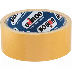 Скотч 38мм х 10м двустор.ткань Unibob белый   