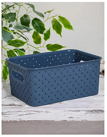 Корзина д/хранен, 3 л, 23.5х17.3х10.5 см, прямоуг, пластик, космик, с крыш, Violet, Береста, 521135