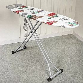 Доска гладильная Сити (110х33см) подставка для утюга, встроеная розетка, 2м