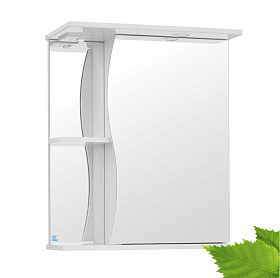 Шкаф с зеркалом "Волна 600" 716х600х154мм свет